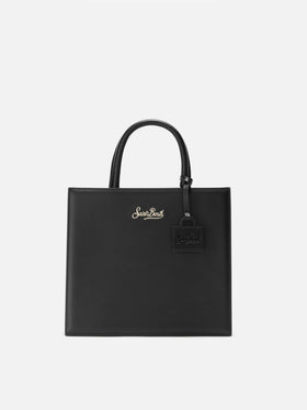 Borsa a mano Shop Bag Midi in pelle nera