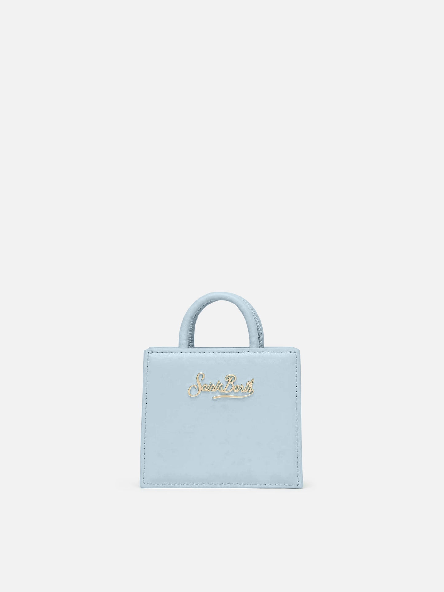 Shop Bag Micro Handtasche aus hellblauem Leder