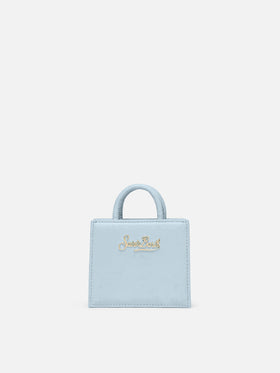 Shop Bag Micro Handtasche aus hellblauem Leder