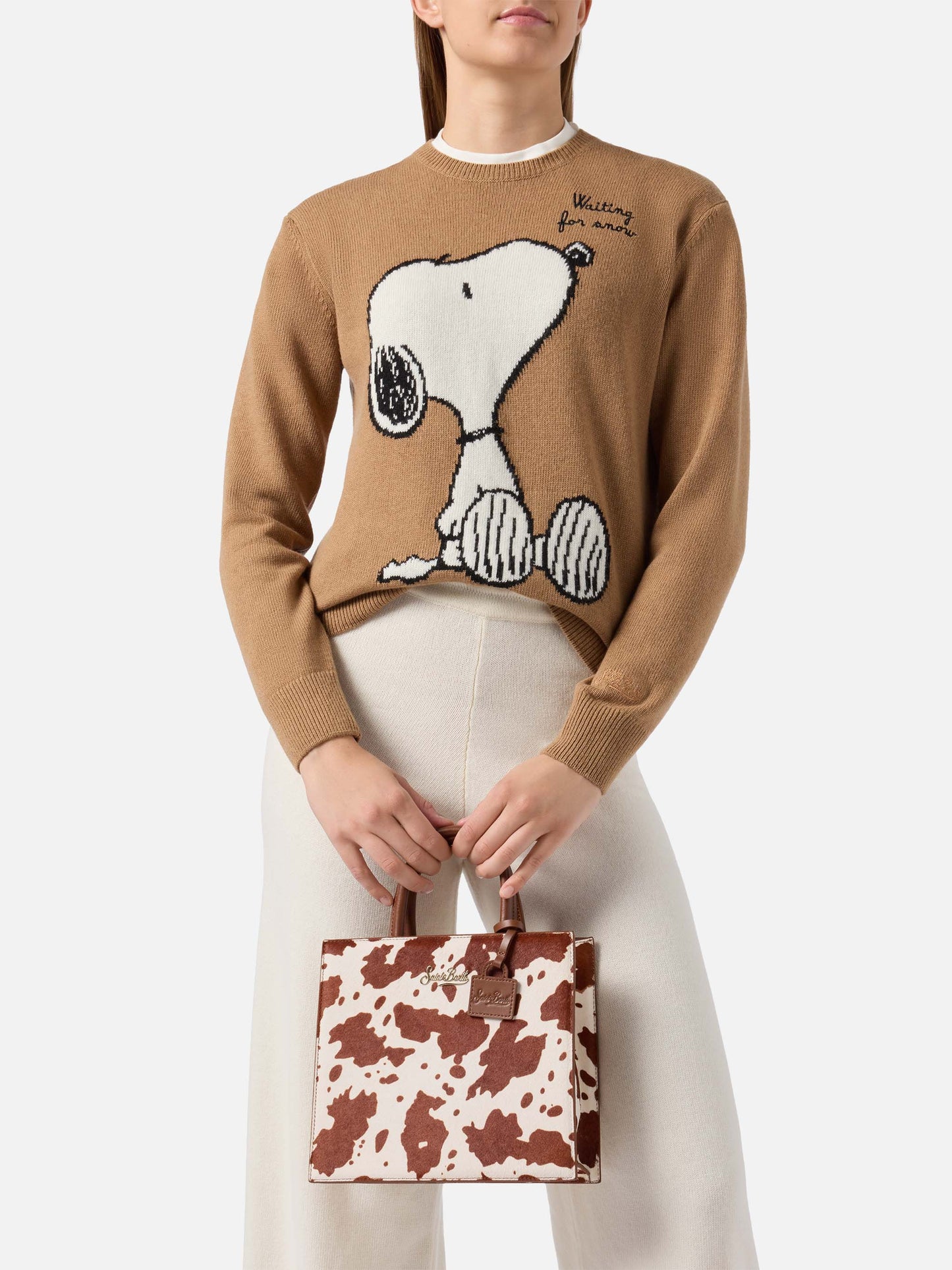 Midi-Einkaufstasche aus Ponyhaar mit Kuhfellmuster