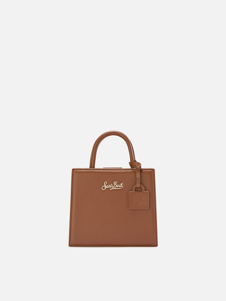 Mini cabas Brown en cuir avec lettrage logo 