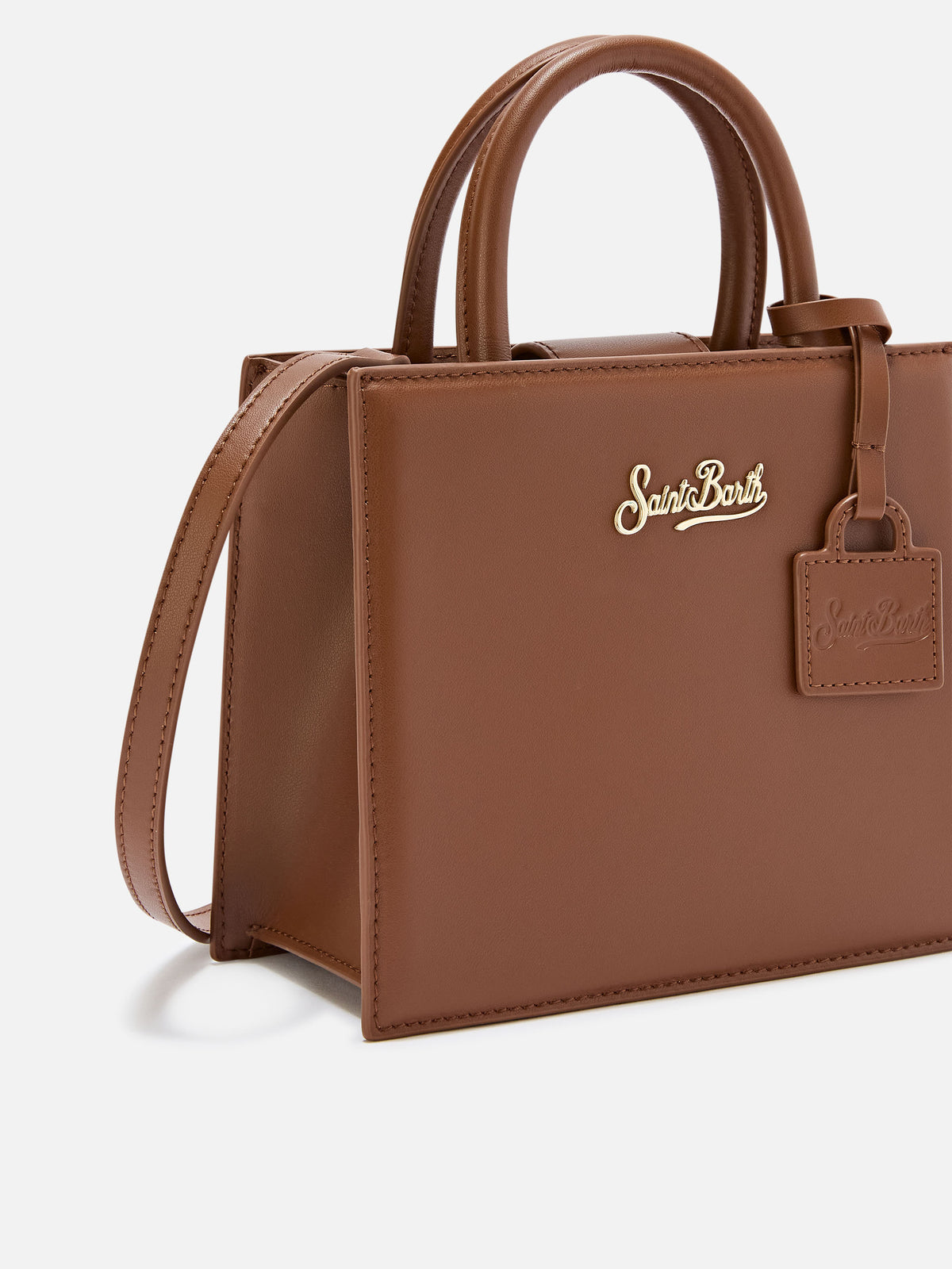 Mini cabas Brown en cuir avec lettrage logo 