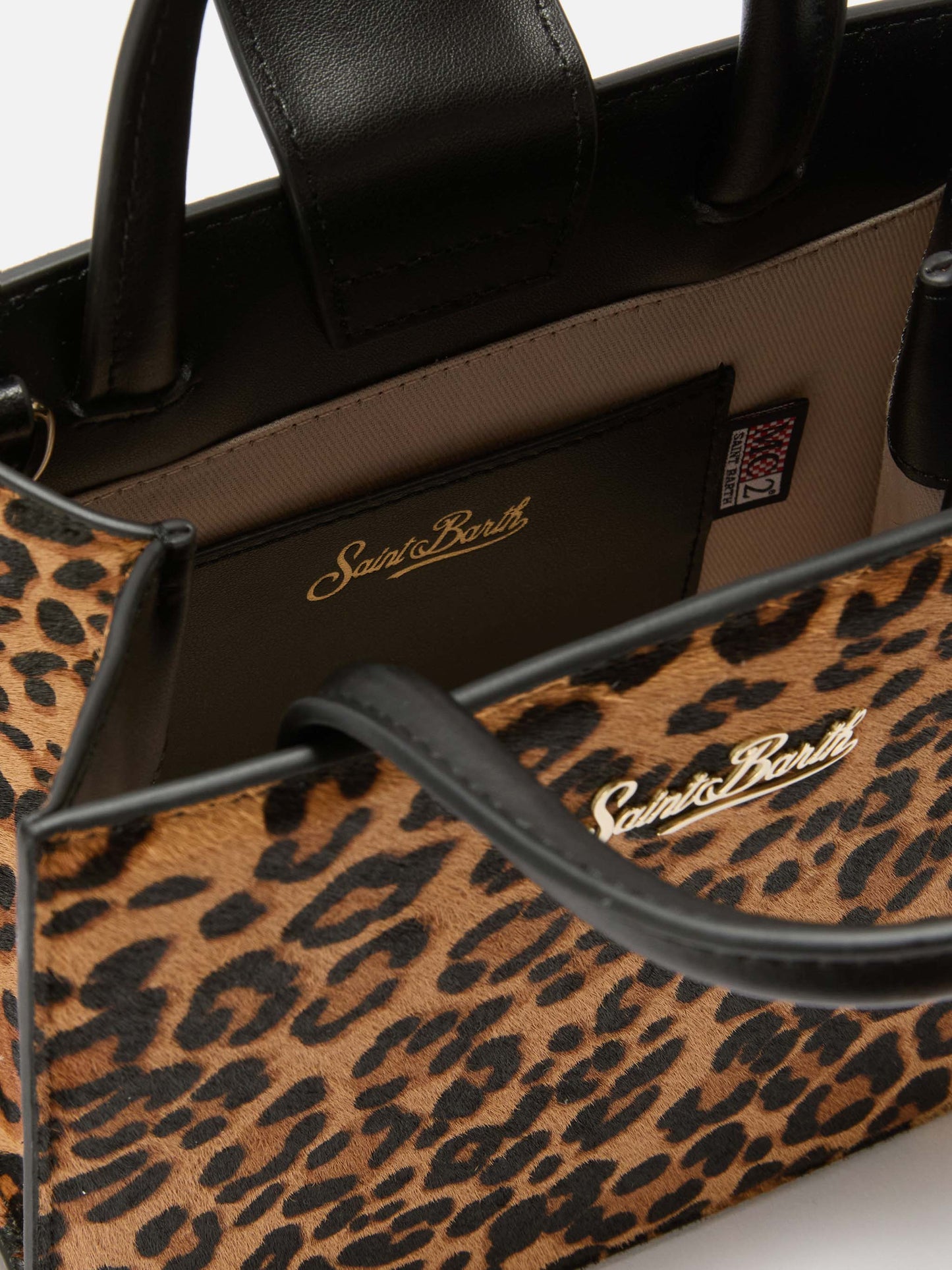 Shop Bag Mini in leopard-print pony skin leather