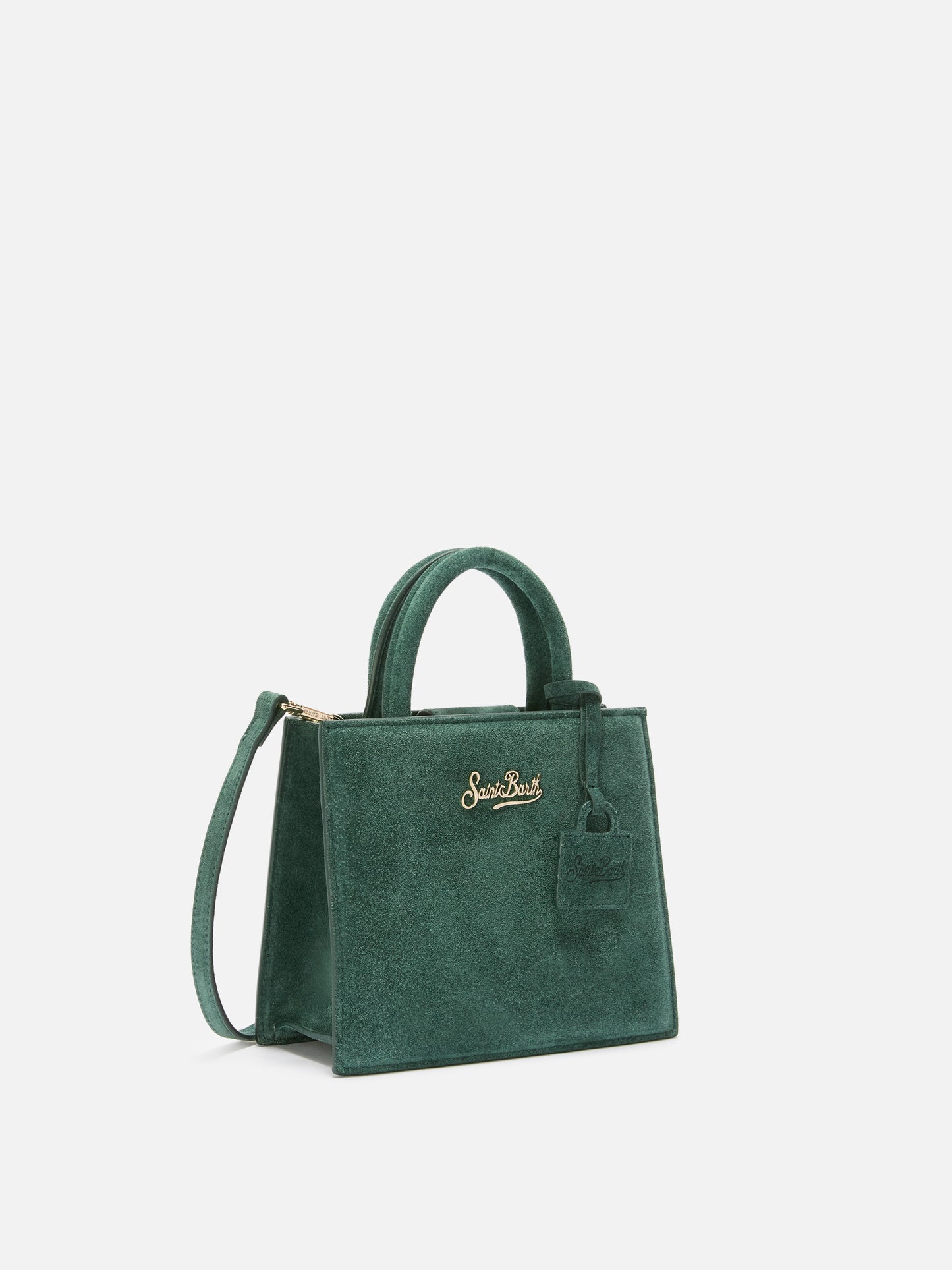 Shop Bag Mini Handbag in green suede leather
