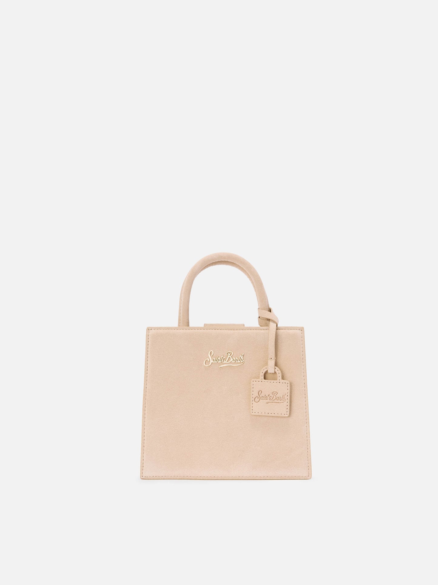Shop Bag Mini Handbag in beige suede leather