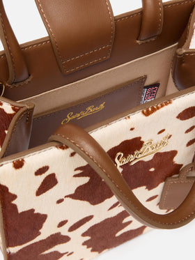 Midi-Einkaufstasche aus Ponyhaar mit Kuhfellmuster