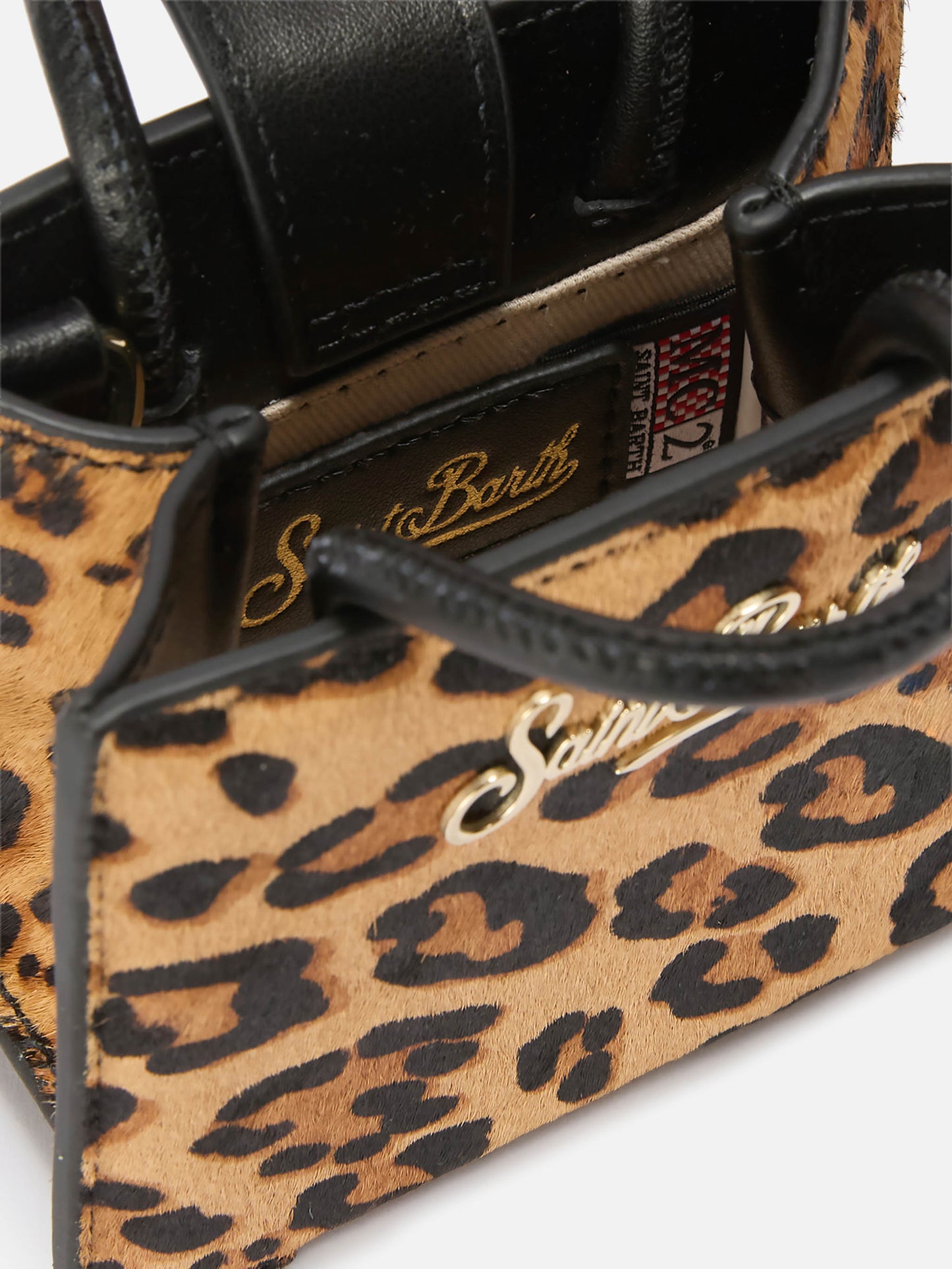 Shop Bag Micro Handbag in leopard-print pony skin leather