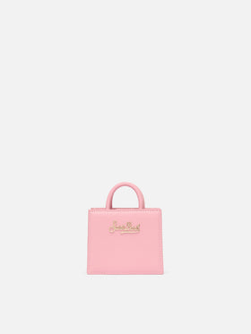 Shop Bag Micro aus pastellrosa Leder