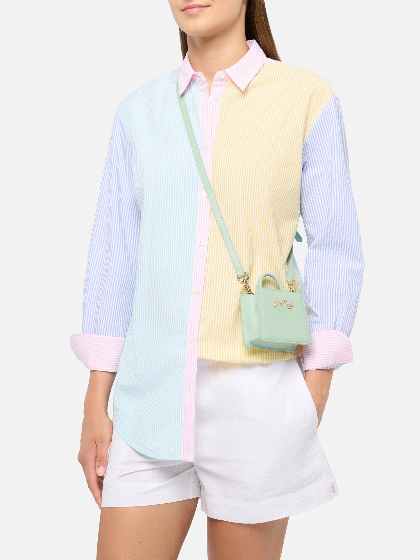 Shop Bag Micro in sage green leather