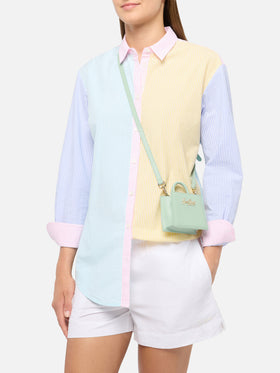 Shop Bag Micro in sage green leather