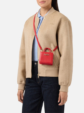 Shop Bag Micro Handtasche aus rotem Leder