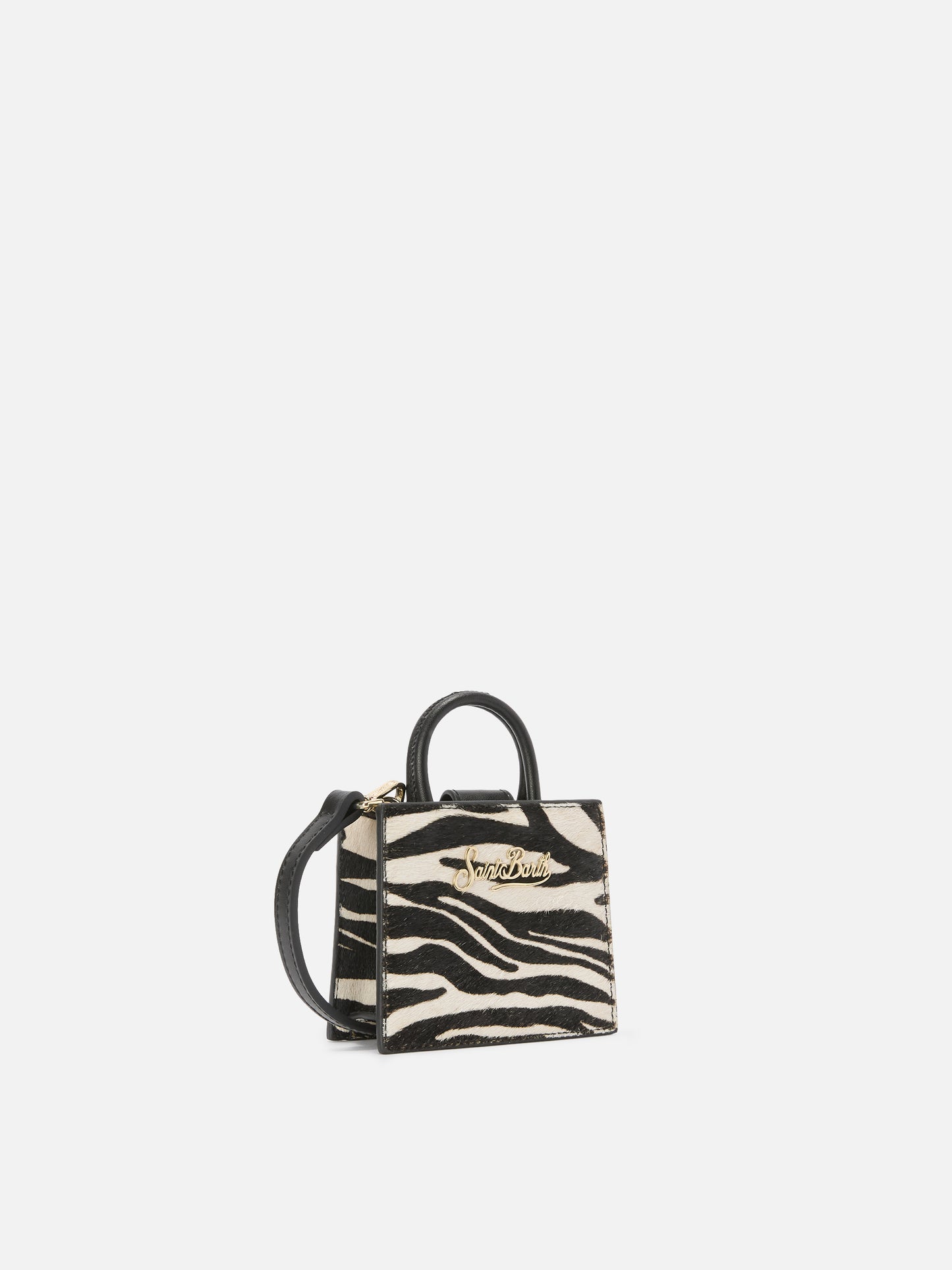 Shop Bag Micro Handbag in zebra-print pony skin leather