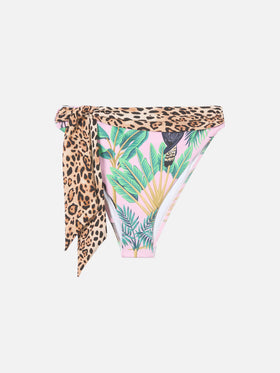 Badehose Sienna mit tropischem Muster und Schärpe