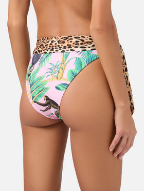 Badehose Sienna mit tropischem Muster und Schärpe