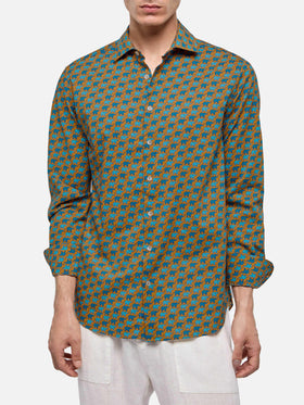 Muslin cotton shirt Sikelia with elephant print - MC2 Saint Barth