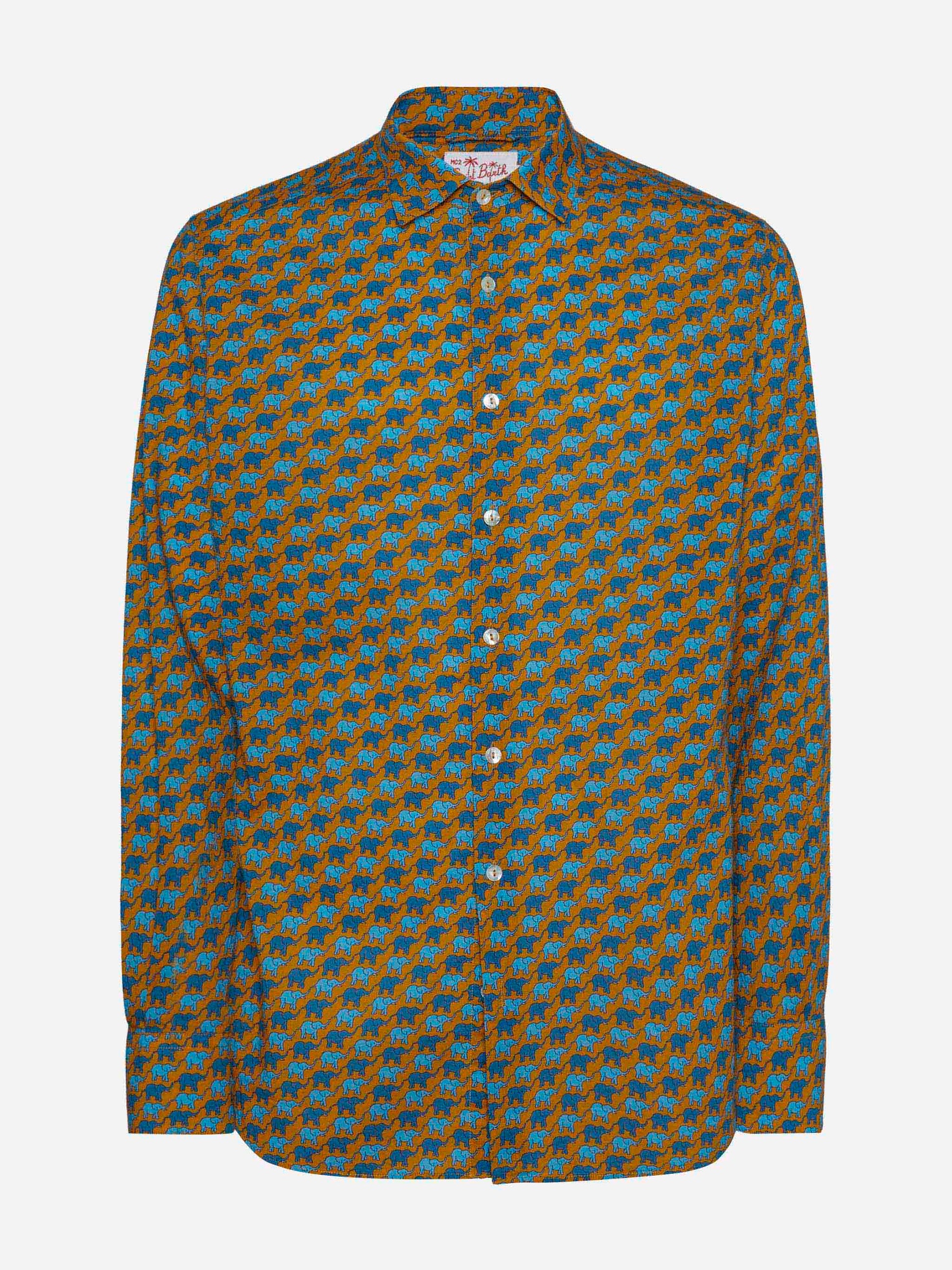 Muslin cotton shirt Sikelia with elephant print - MC2 Saint Barth