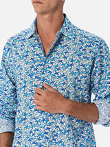 Man  muslin cotton shirt Sikelia with crab print