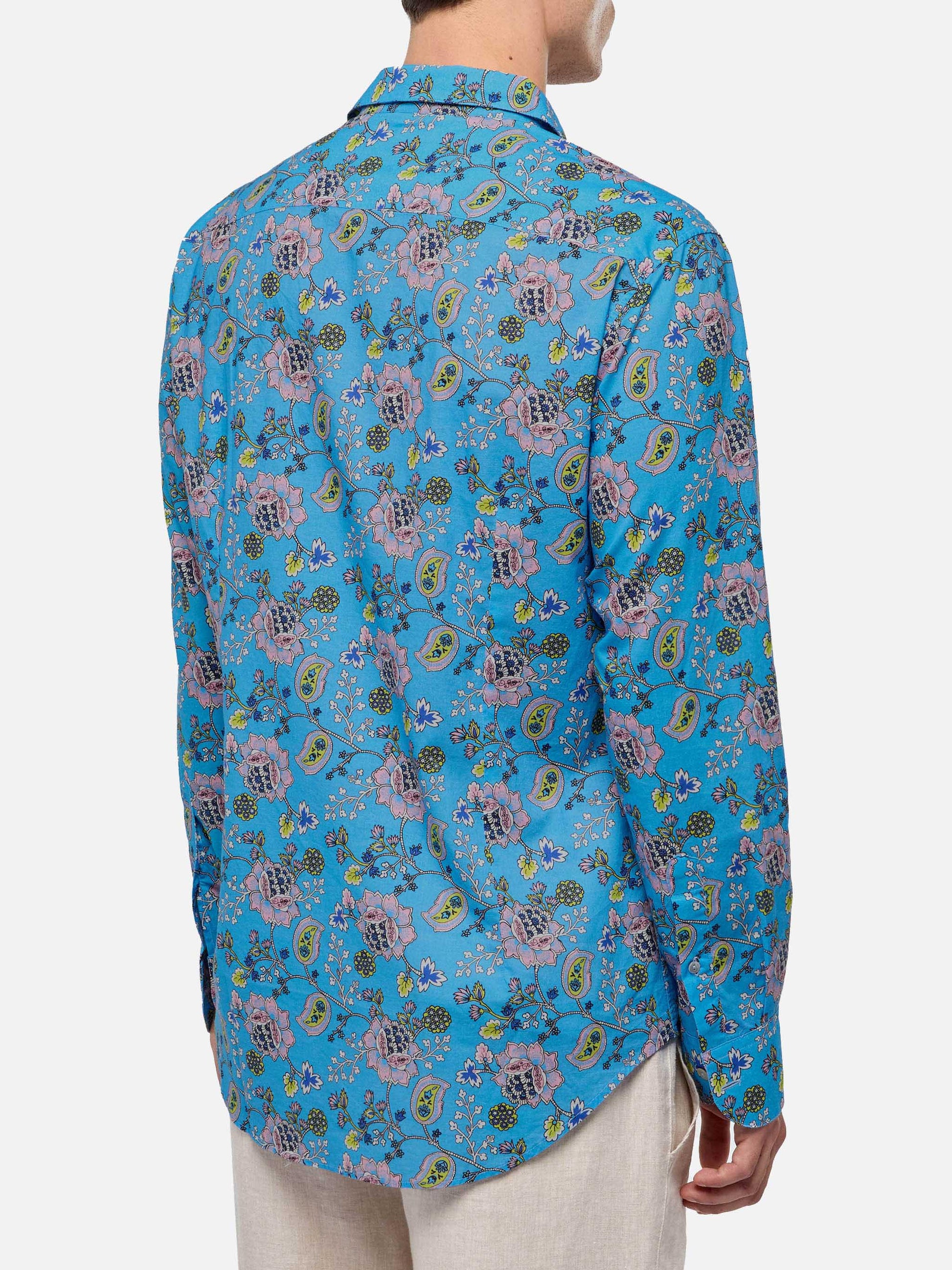 Muslin cotton shirt Sikelia with boho print - MC2 Saint Barth