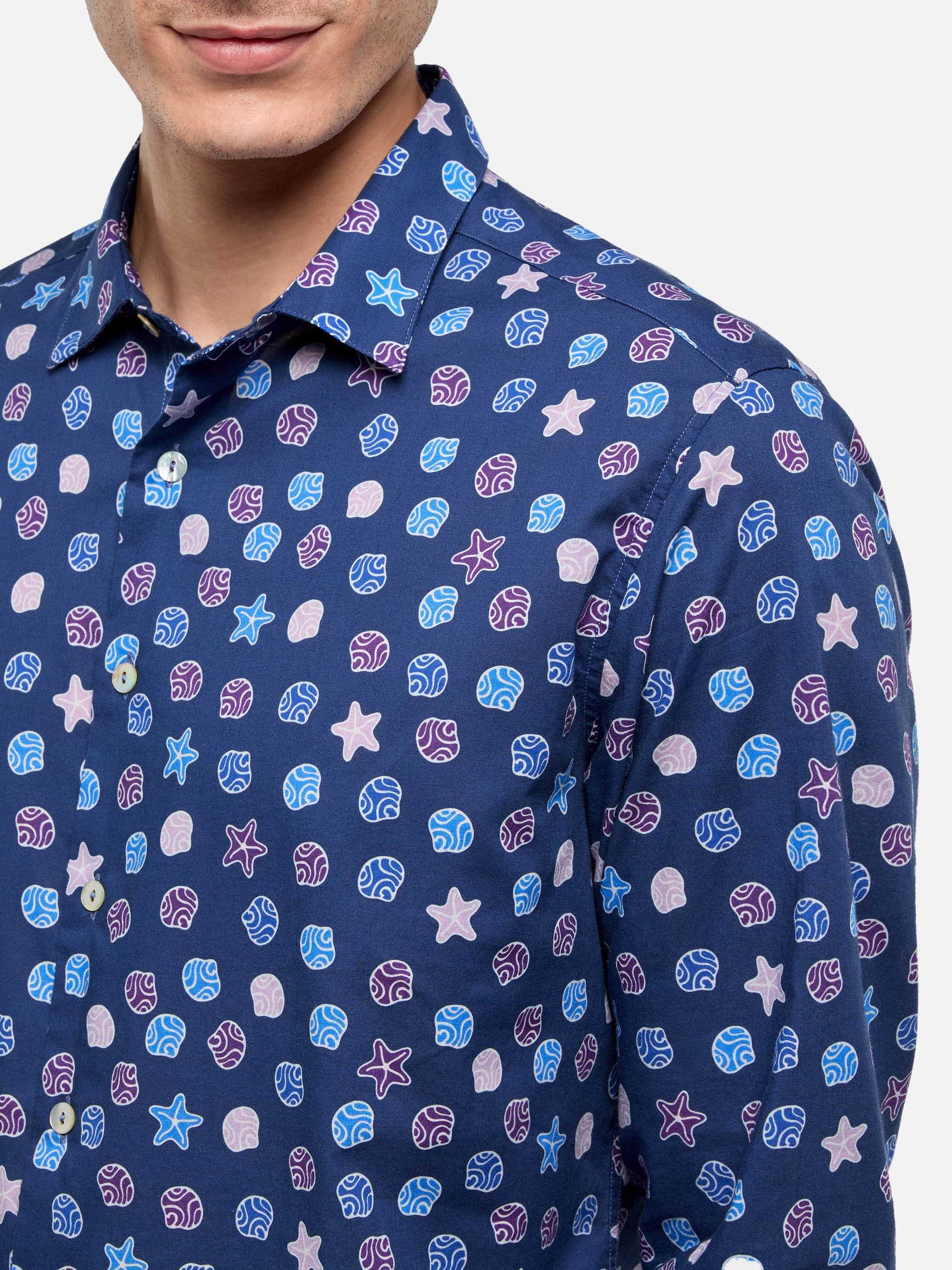 Muslin cotton shirt Sikelia with ethnic print - MC2 Saint Barth