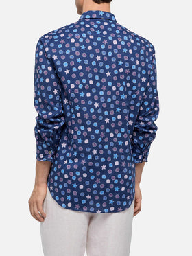 Muslin cotton shirt Sikelia with ethnic print - MC2 Saint Barth