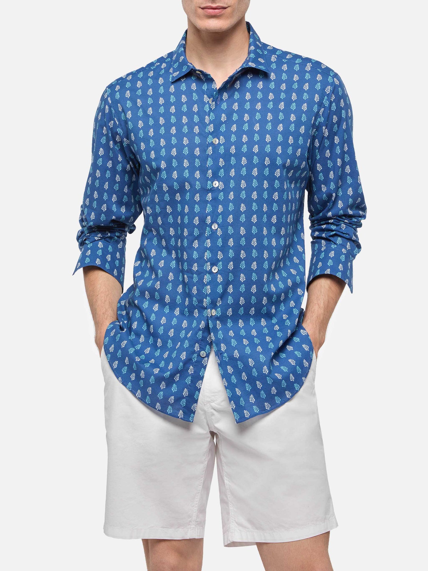 Muslin cotton shirt Sikelia with batik print - MC2 Saint Barth