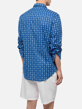 Muslin cotton shirt Sikelia with batik print - MC2 Saint Barth
