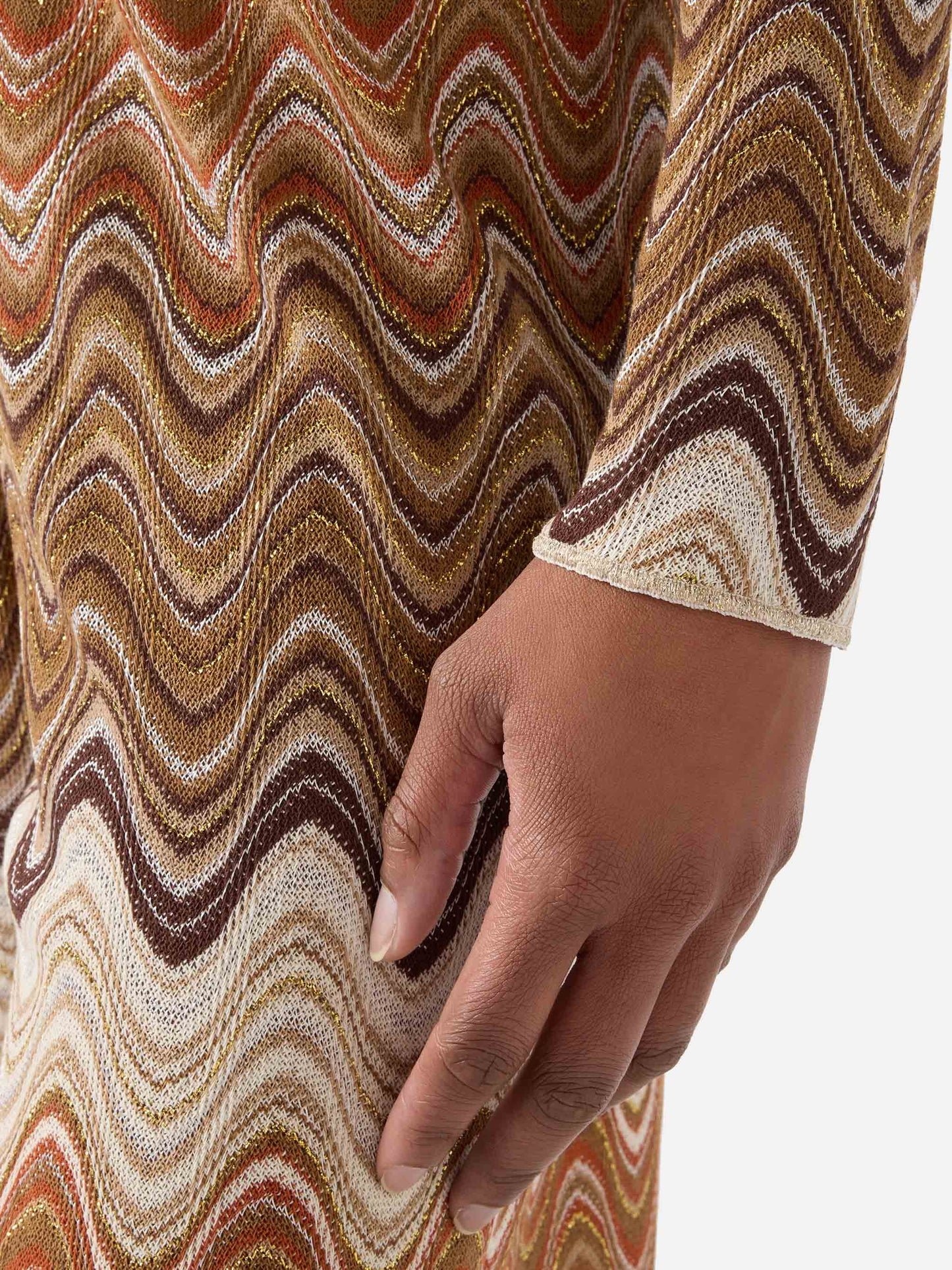 Top crop Siviglia in raschel degradé con motivo a onde