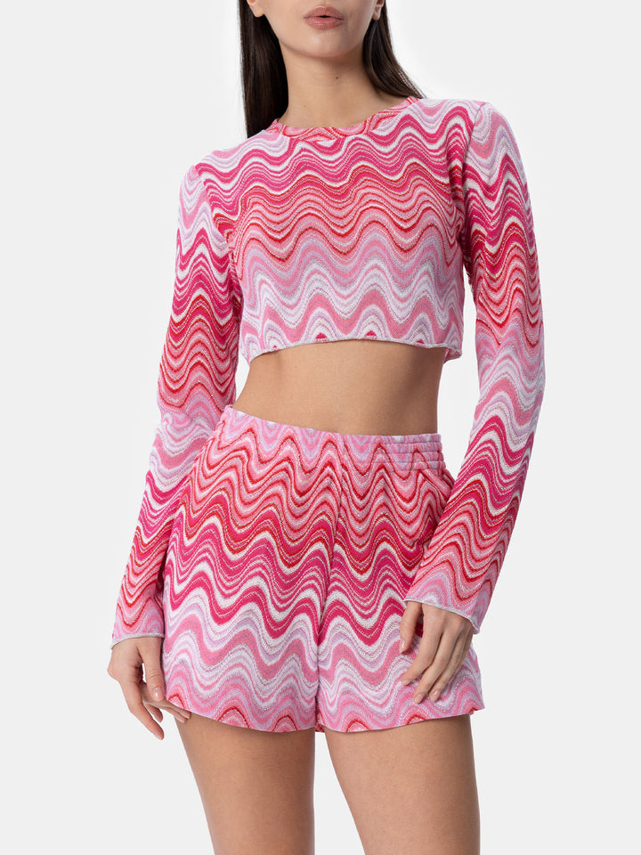 T-shirt court en maille raschel pour femme Siviglia 