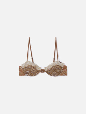 Top bikini Salina balconette in tessuto raschel degrade