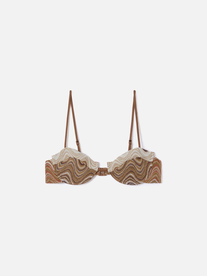 Top bikini Salina balconette in tessuto raschel degrade