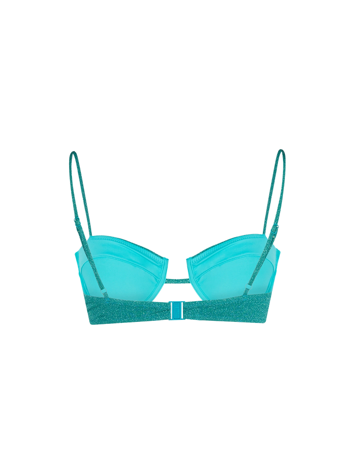 Teal lurex Salina underwired bralette top - MC2 Saint Barth