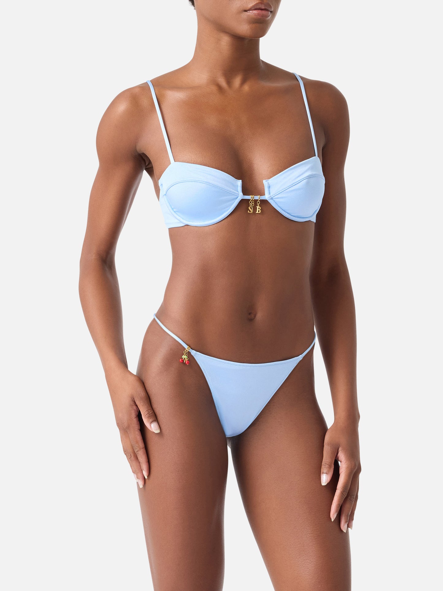 Salina Jodene Bikini in Hellblau mit glänzendem Finish 