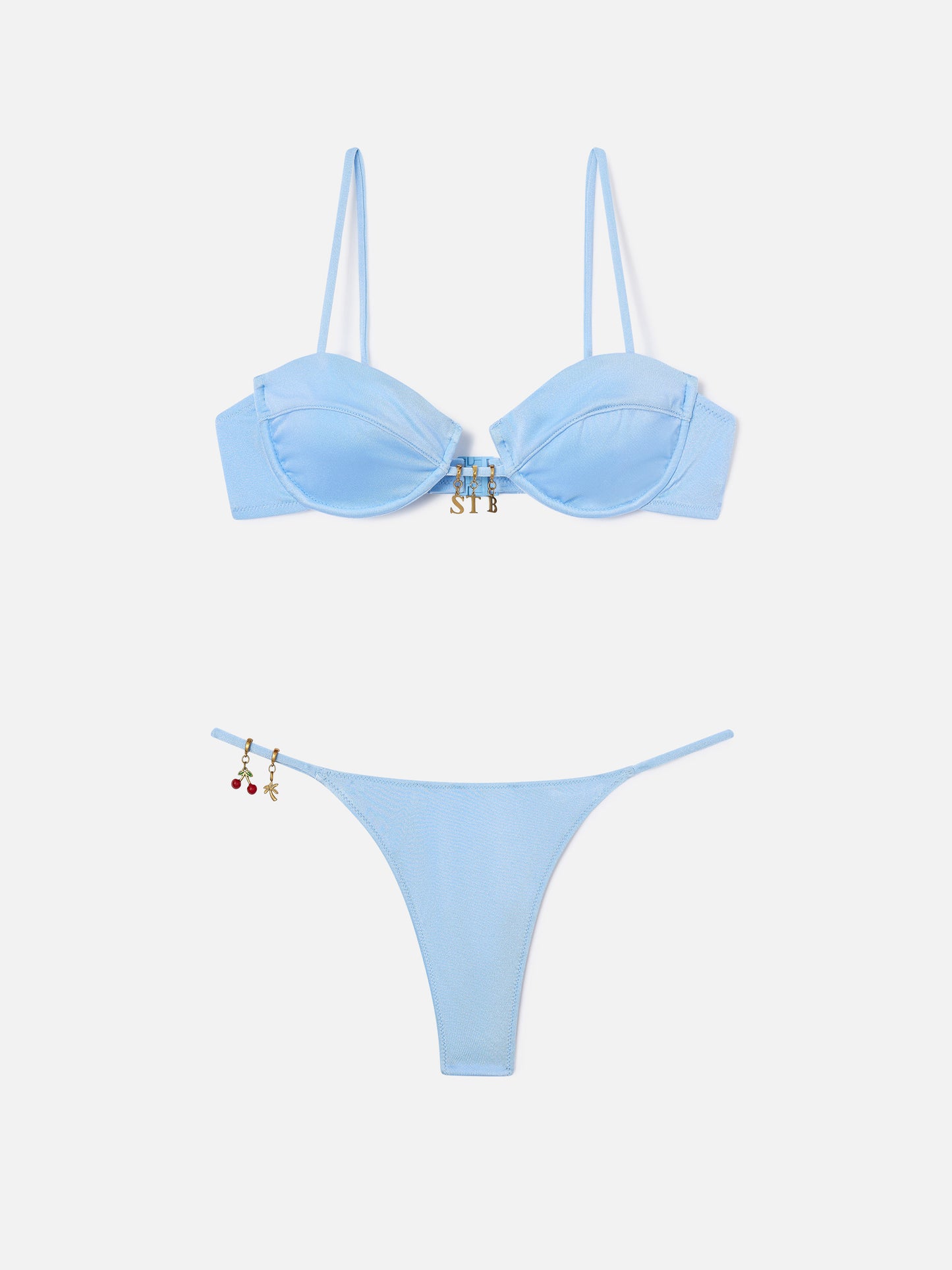 Salina Jodene Bikini in Hellblau mit glänzendem Finish 