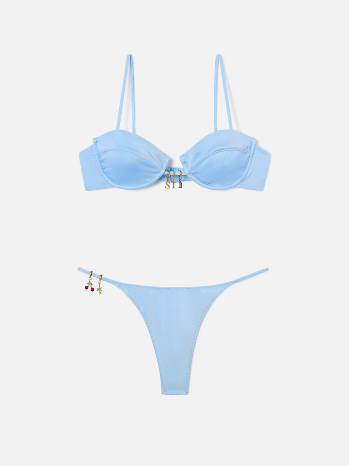 Salina Jodene Bikini in Hellblau mit glänzendem Finish 