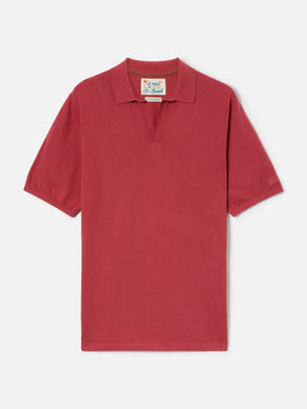 Polo Sloan in cotone pregiato high twist rosso mattone