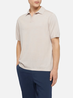Sloan stone grey buttonless knitted polo shirt - MC2 Saint Barth