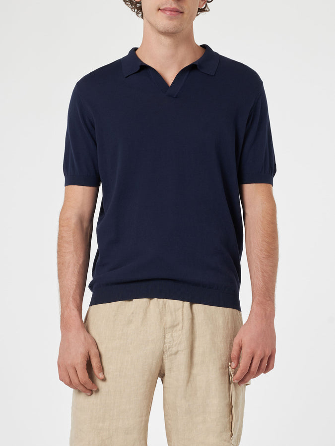 Mc2 Saint Barth Polo da uomo in maglia blu navy Sloan