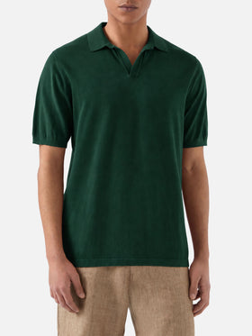 Polo Sloan in maglia di cotone verde scuro
