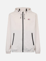 Man hooded lightweight ice white fabric windbreaker Sloop