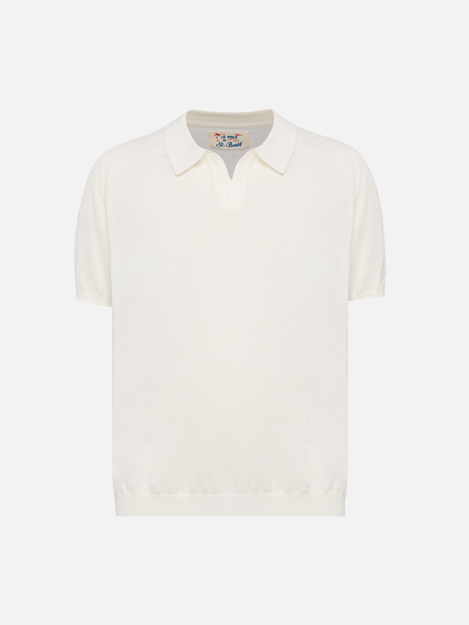 Sloan Jr white knitted polo shirt - MC2 Saint Barth