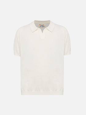 Sloan Jr white knitted polo shirt - MC2 Saint Barth