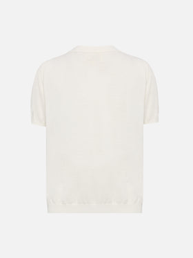 Sloan Jr white knitted polo shirt - MC2 Saint Barth