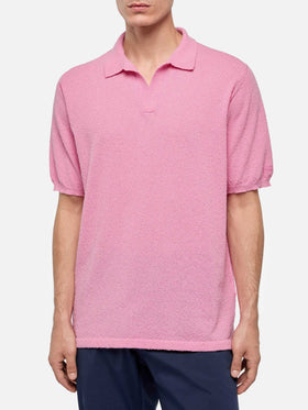 Sloan pink buttonless terry polo shirt - MC2 Saint Barth