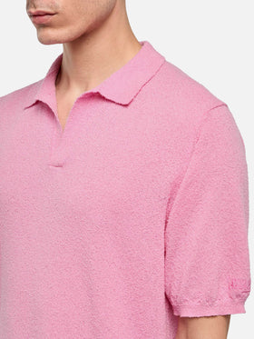 Sloan pink buttonless terry polo shirt - MC2 Saint Barth