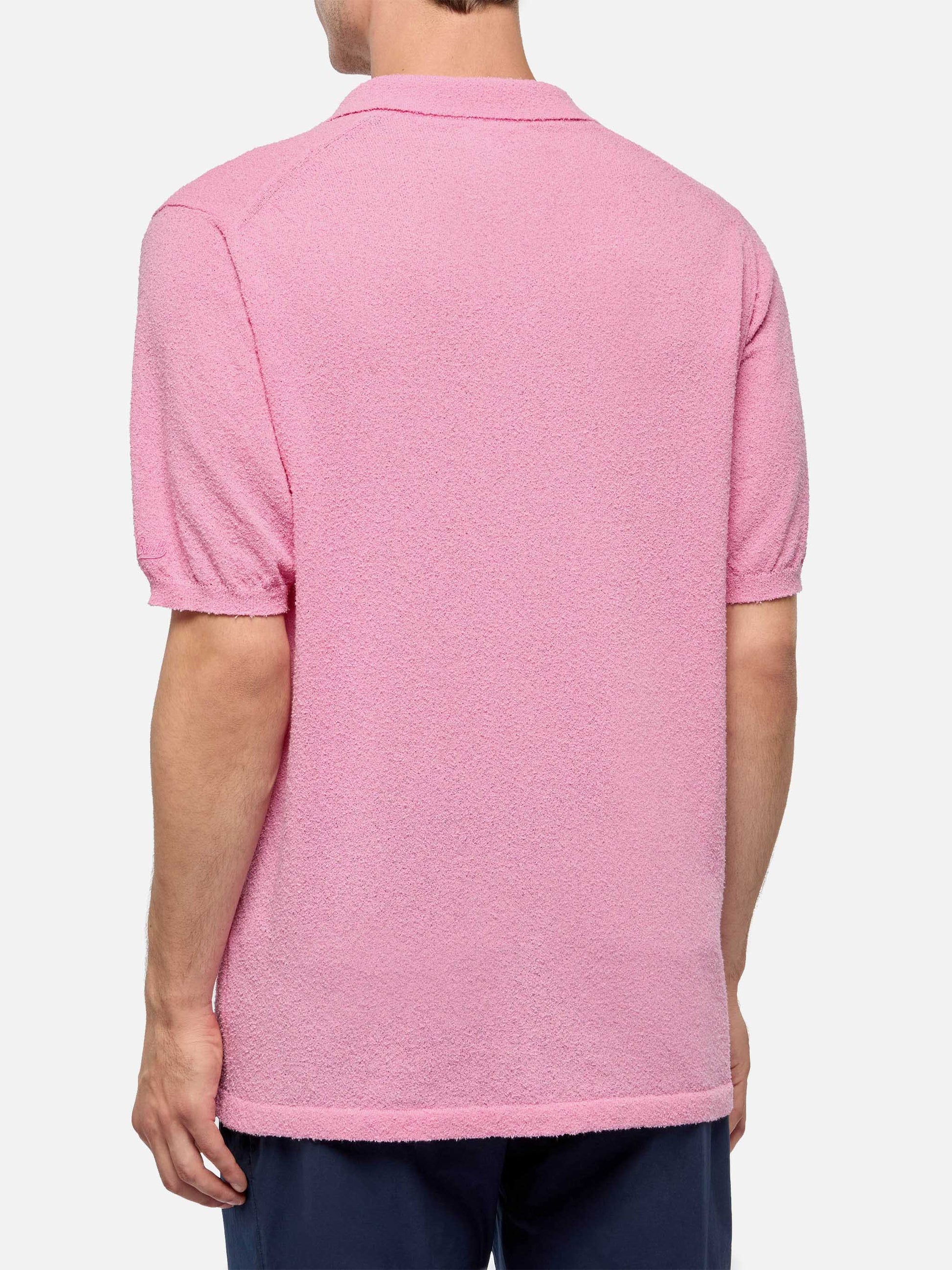 Sloan pink buttonless terry polo shirt - MC2 Saint Barth