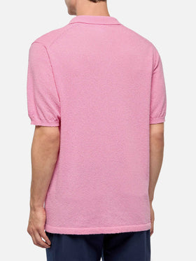 Sloan pink buttonless terry polo shirt - MC2 Saint Barth
