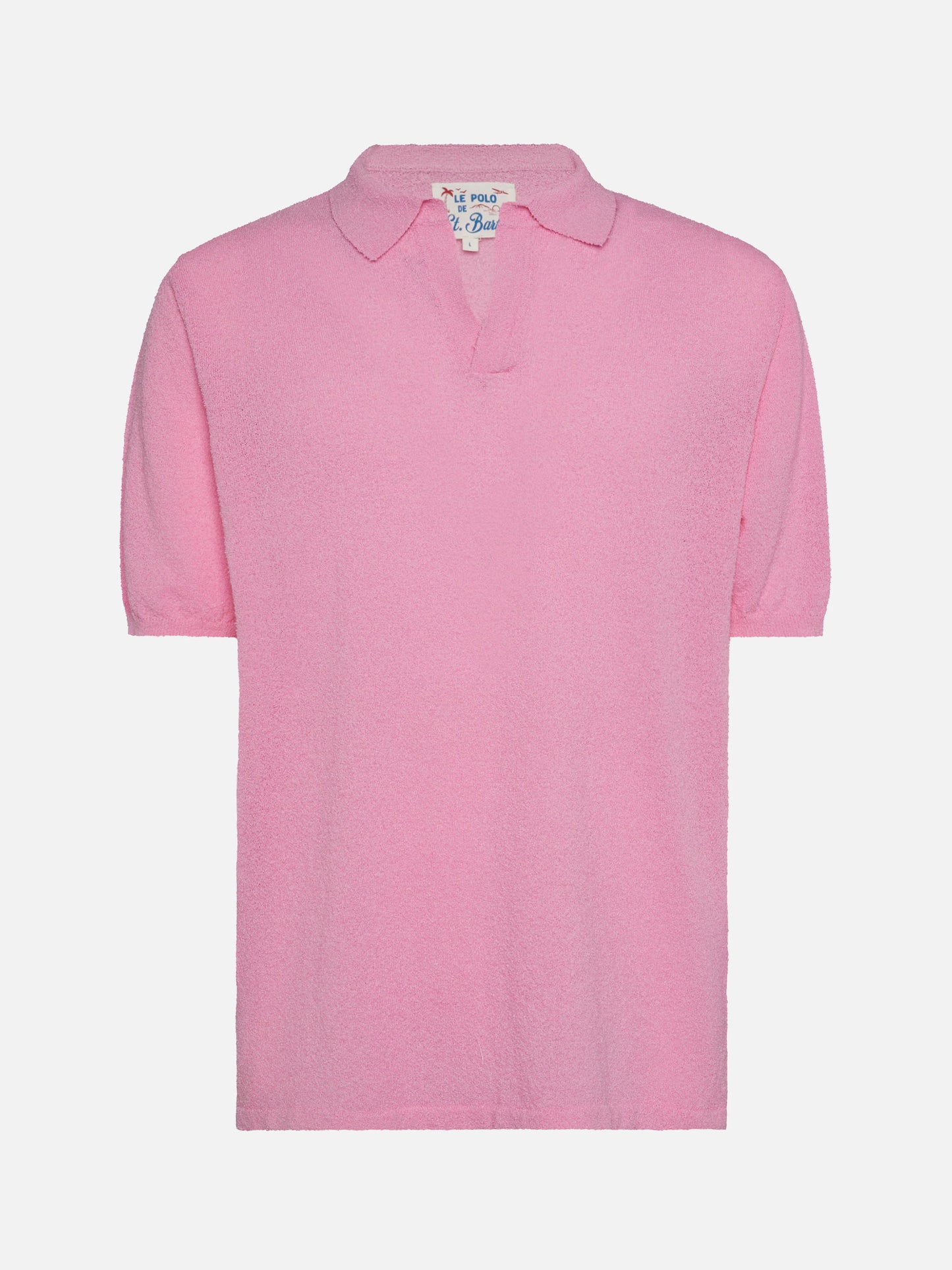 Sloan pink buttonless terry polo shirt - MC2 Saint Barth