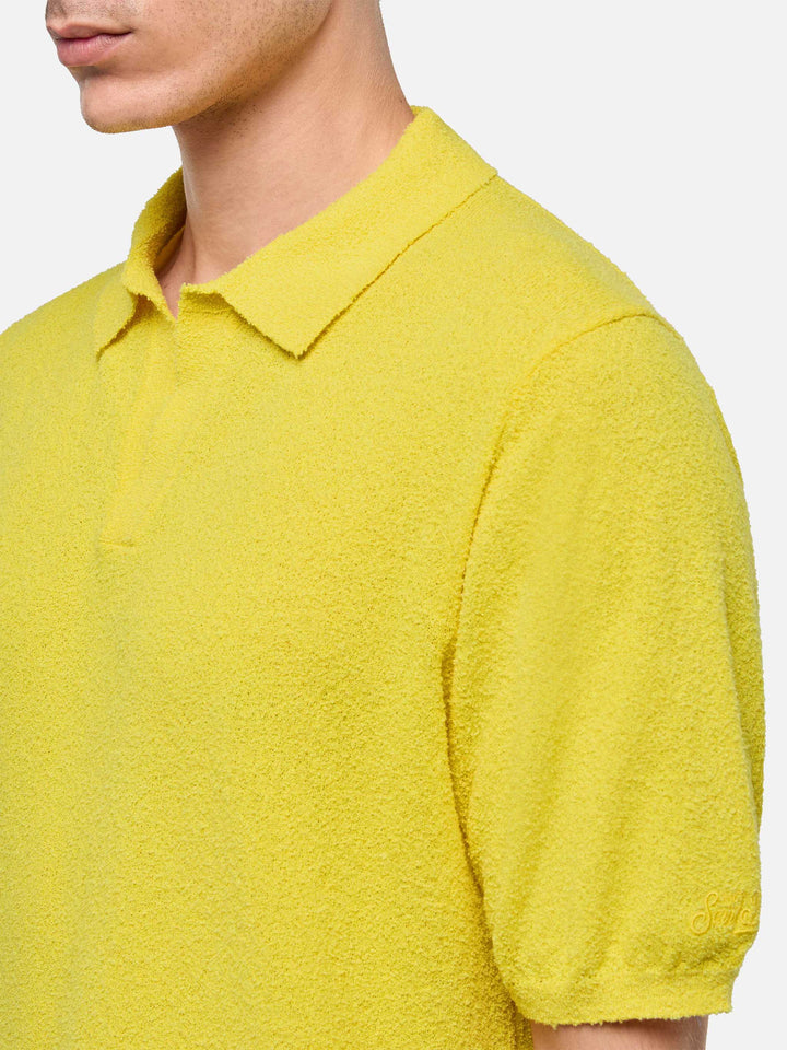Sloan yellow buttonless terry polo shirt - MC2 Saint Barth