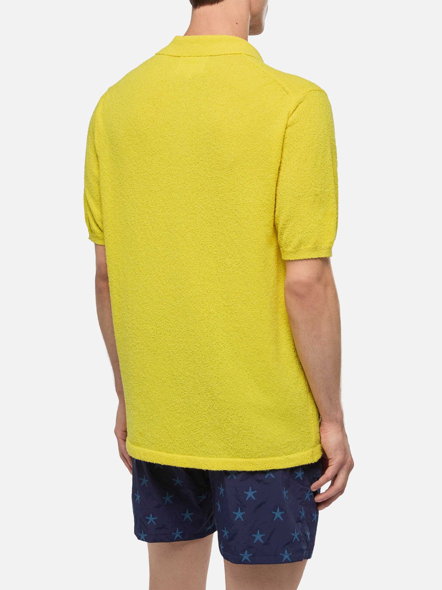 Sloan yellow buttonless terry polo shirt - MC2 Saint Barth
