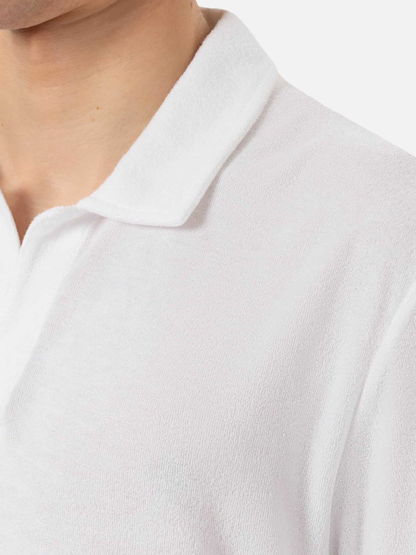 Jeremy white terry buttonless polo shirt - MC2 Saint Barth